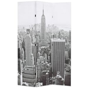 vidaXL Skl&aacute;dac&iacute; parav&aacute;n 120 x 170 cm New York by Day černob&iacute;l&yacute;