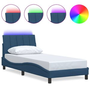 vidaXL R&aacute;m postele bez matrac&iacute; Hanko modr&aacute; 90x190 cm textil