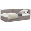 vidaXL Rohov&yacute; r&aacute;m postele s matrac&iacute; 2 ks Taupe 90 x 190 cm samet