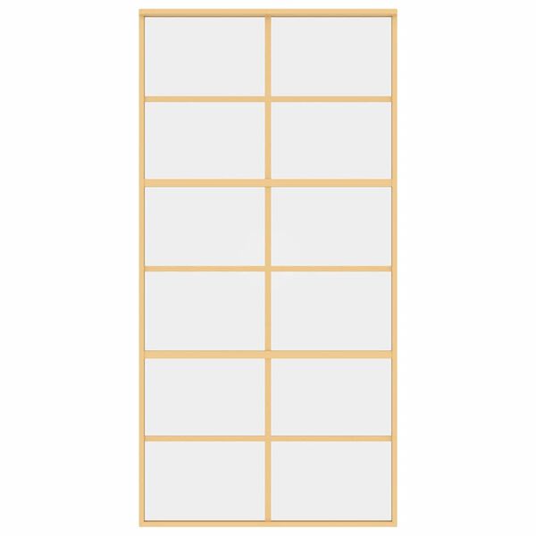 vidaXL Posuvn&eacute; dveře zlat&eacute; 102,5 x 205 cm čir&eacute; ESG sklo a hlin&iacute;k