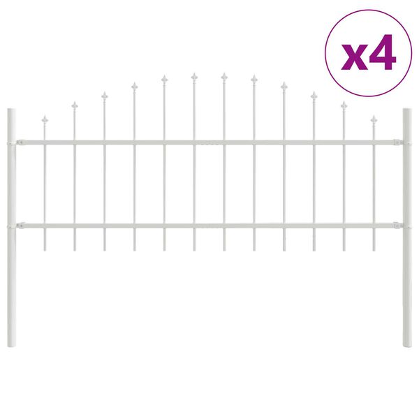 vidaXL Zahradn&iacute; plot 4 pcs B&iacute;l&aacute; 170 x 140 cm Pr&aacute;&scaron;kově lakovan&aacute; ocel