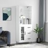 vidaXL Skř&iacute;ň highboard b&iacute;l&aacute; 69,5 x 34 x 180 cm kompozitn&iacute; dřevo