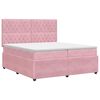 vidaXL Postel boxspring s matrac&iacute; s čelo Růžov&aacute; 200 x 200 cm Samet