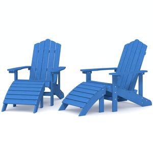 vidaXL Zahradn&iacute; křesla Adirondack 2 ks s podnožkami HDPE akvamar&iacute;nov&aacute;