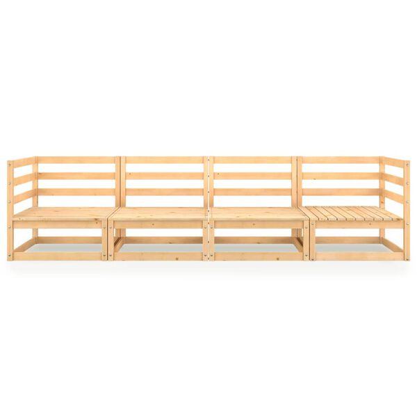 vidaXL 4místná zahradní pohovka masivní borovice