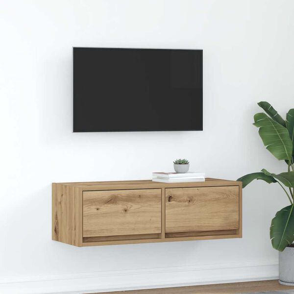 vidaXL TV skř&iacute;ňka dub artisan 80x31x25,5 cm kompozitn&iacute; dřevo