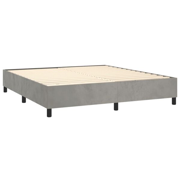 vidaXL Box spring postel s matrac&iacute; světle &scaron;ed&aacute; 160x200 cm samet