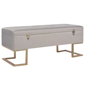 vidaXL Lavice s &uacute;ložn&yacute;m prostorem 105 cm &scaron;ed&aacute; samet