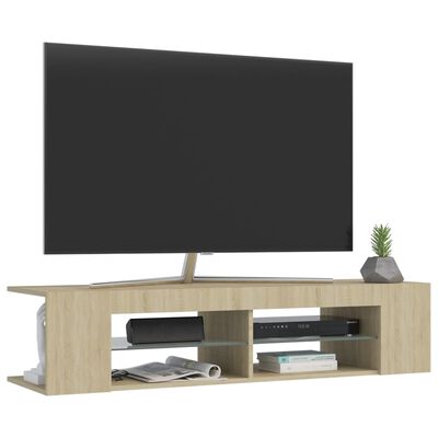vidaXL TV skříňka s LED osvětlením dub sonoma 135 x 39 x 30 cm