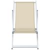 vidaXL Skládací plážová křesla 2 ks krémová hliník a textilen
