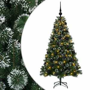 vidaXL Uměl&yacute; v&aacute;nočn&iacute; stromeček s baňkami 120 cm 150 LED Tepl&aacute; b&iacute;l&aacute;
