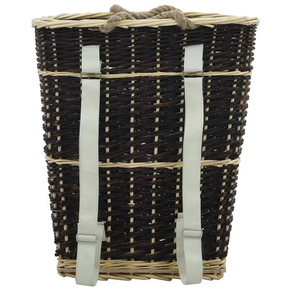 vidaXL Nůše na dřevo s popruhy 50 x 44 x 58 cm přírodní vrba