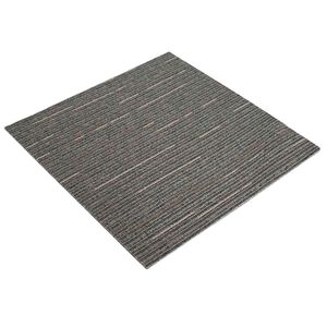 vidaXL Kobercov&aacute; dlaždice Pruhovan&aacute; tmavě hněd&aacute; 50 x 50 cm 4 ks