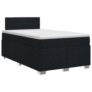 vidaXL Postel boxspring s matrac&iacute; s čelo Čern&aacute; 120 x 190 cm Textil