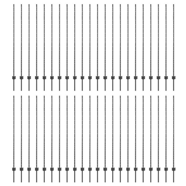 vidaXL Plotové sloupky 88 pcs Šedá 200 cm Ocel