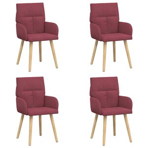 vidaXL J&iacute;deln&iacute; židle 4 ks Textil V&iacute;no Červen&eacute; 60 x 56 x 93 cm
