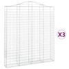 vidaXL Klenut&eacute; gabionov&eacute; ko&scaron;e 3 ks 200x30x220/240cm pozinkovan&eacute; železo