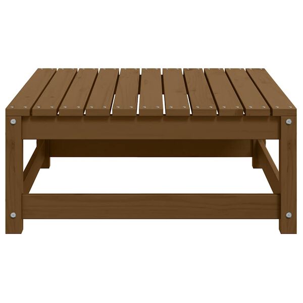 vidaXL Zahradní podnožka s poduškou medově hnědá masivní borové dřevo