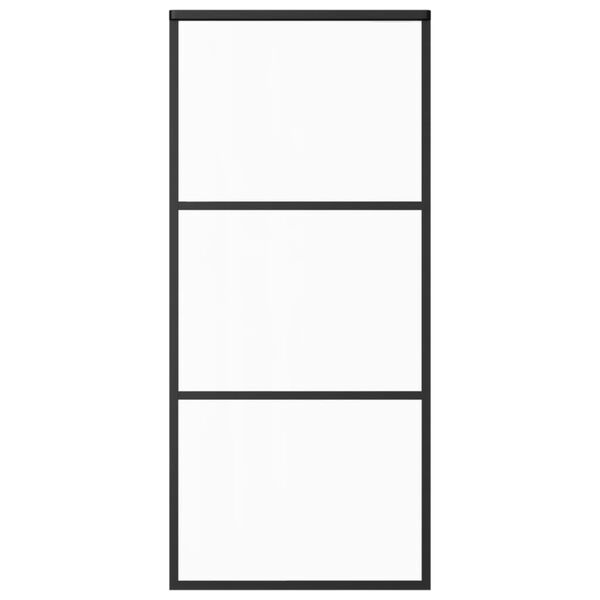 vidaXL Posuvné dveře s kováním ESG sklo a hliník 90 x 205 cm