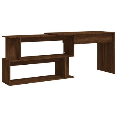 vidaXL Rohový psací stůl hnědý dub 200 x 50 x 76 cm kompozitní dřevo