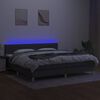 vidaXL Box spring postel s matrac&iacute; a LED tmavě &scaron;ed&aacute; 200x200 cm textil