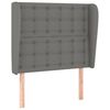 vidaXL Čelo postele typu u&scaron;&aacute;k tmavě &scaron;ed&eacute; 83 x 23 x 118/128 cm textil