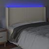 vidaXL Čelo postele s LED kr&eacute;mov&eacute; 203 x 16 x 118/128 cm uměl&aacute; kůže