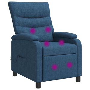 vidaXL Mas&aacute;žn&iacute; polohovac&iacute; křeslo Modr&aacute; Textil