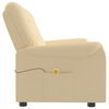 vidaXL 3místné masážní polohovací křeslo krémové látka z mikrovlákna
