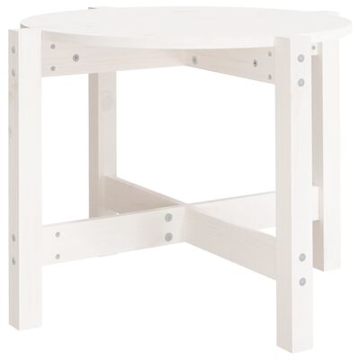 vidaXL Konferenční stolek bílý Ø 62,5 x 45 cm masivní borové dřevo