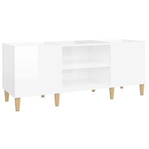 vidaXL Skř&iacute;ňka na LP desky leskl&aacute; b&iacute;l&aacute; 121x38x48 cm kompozitn&iacute; dřevo