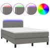 vidaXL Box spring postel s matrac&iacute; a LED tmavě &scaron;ed&aacute; 120x200 cm textil