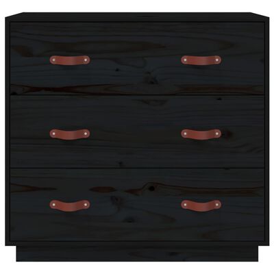 vidaXL Příborník černý 80 x 40 x 75 cm masivní borové dřevo