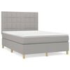 vidaXL Box spring postel s matrac&iacute; světle &scaron;ed&aacute; 140 x 190 cm textil