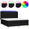 vidaXL Box spring postel s matrac&iacute; a LED čern&aacute; 160x200 cm textil