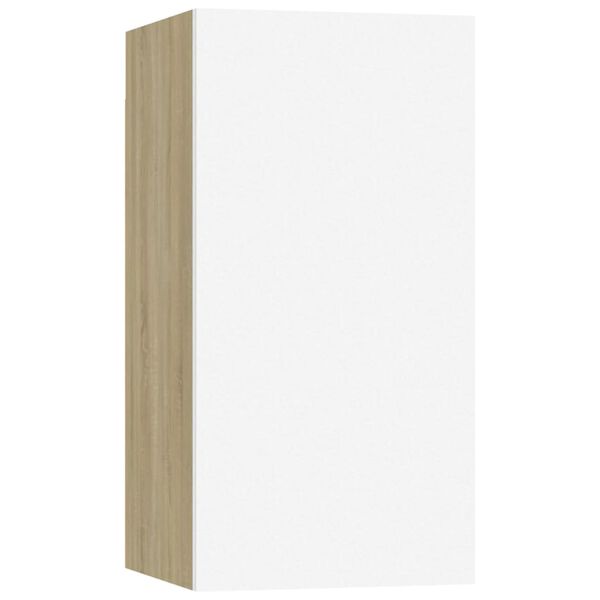 vidaXL TV skříňky 7 ks bílé a dub sonoma 30,5 x 30 x 60 cm dřevotříska