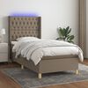 vidaXL Box spring postel s matrací a LED taupe 100x200 cm textil