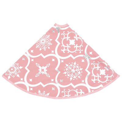 vidaXL Luxusní podložka pod vánoční stromek s punčochou růžová 90 cm