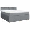vidaXL Box spring postel s matrac&iacute; světle &scaron;ed&aacute; 180 x 200 cm textil