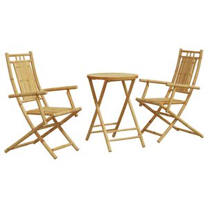 vidaXL 3d&iacute;ln&yacute; bistro set bambus