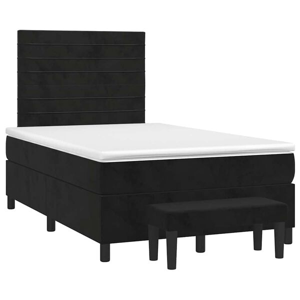 vidaXL Box spring postel s matrac&iacute; čern&aacute; 120 x 190 cm samet