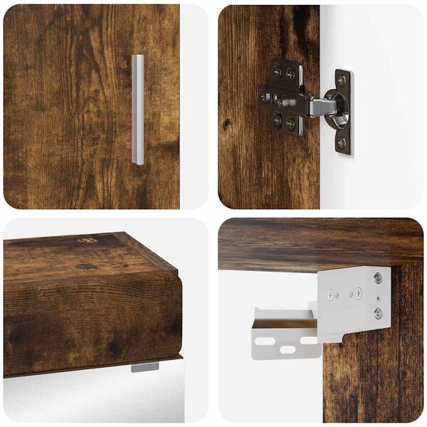 vidaXL Sada koupelnov&eacute;ho n&aacute;bytku TULUM Kouřov&yacute; dub kompozitn&iacute; dřevo