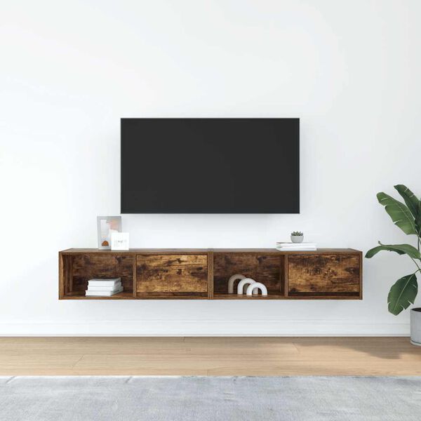 vidaXL TV skř&iacute;ňky 2 ks Kouřov&yacute; dub 80x31x25,5 cm Dřevěn&eacute; konstrukce