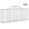 vidaXL Klenut&eacute; gabionov&eacute; ko&scaron;e 20ks 200x30x80/100 cm pozinkovan&eacute; železo
