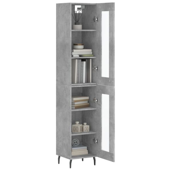 vidaXL Skříň highboard betonově šedá 34,5x34x180 cm kompozitní dřevo