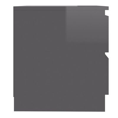 vidaXL Noční stolky 2 ks šedé vysoký lesk 50x39x43,5 cm dřevotříska