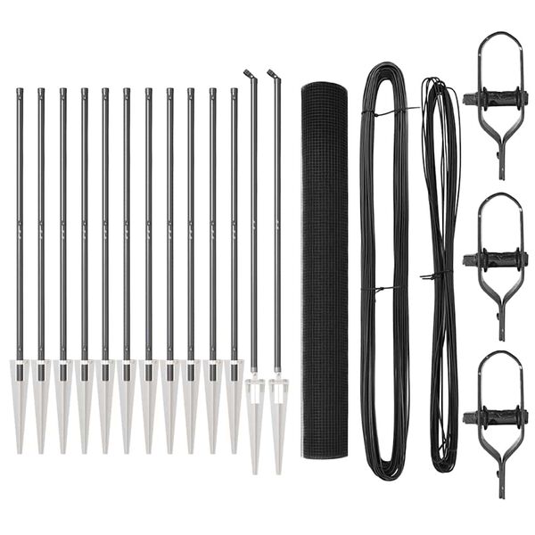 vidaXL Plotov&yacute; sloupek. &Scaron;ed&aacute; 25 x 1,2 m (19 x 19 mm s&iacute;ť) Ocel a PVC