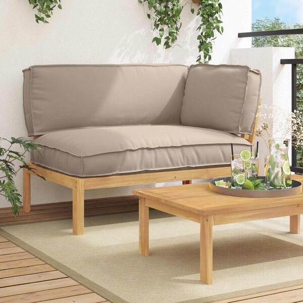 vidaXL Set pohovek Taupe 133 x 92 x 69 cm Masivn&iacute; ak&aacute;tov&eacute; dřevo