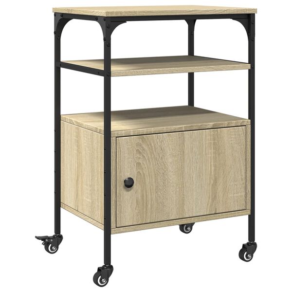 vidaXL Stojan na tisk&aacute;rnu 3patrov&yacute; dub sonoma 50 x 40 x 76 cm kompozit