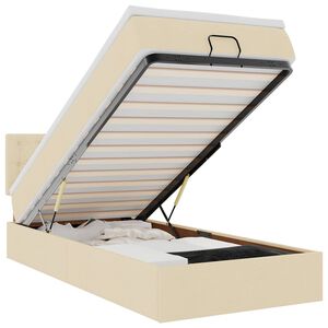 vidaXL Osmansk&yacute; r&aacute;m postele s matrac&iacute; kr&eacute;mově 90x190cm textil